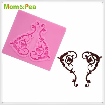 

Mom&Pea MPA1868 Floral Deco Shaped Silicone Mold Cake Decoration Fondant Cake 3D Mold Food Grade