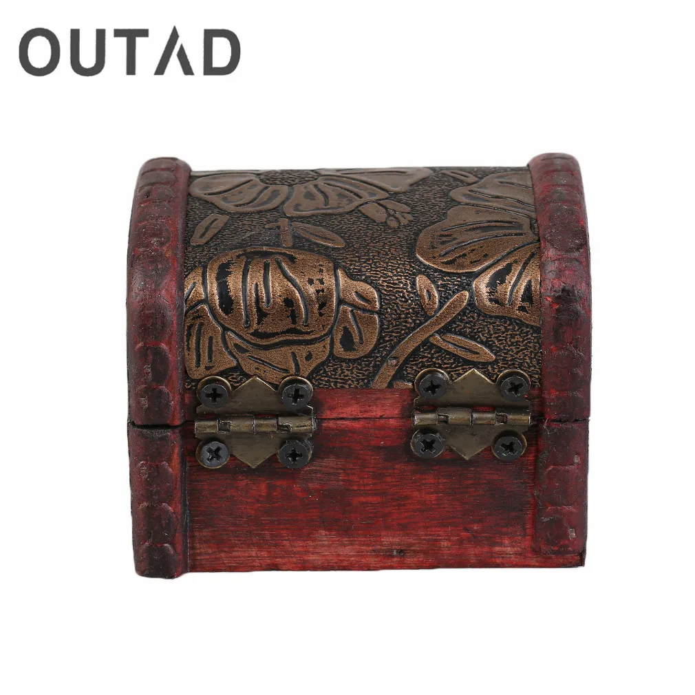 

OUTAD Retro Wood Watch Display Box Jewllery Necklace Rings Storage Organizer Random Pattern Delivered cajas para relojes 2017