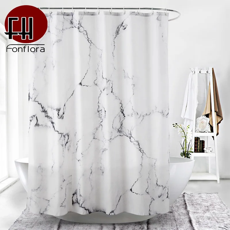 Marbling 3D печать занавеска для душа водостойкая белая ванной простой стиль Ванна