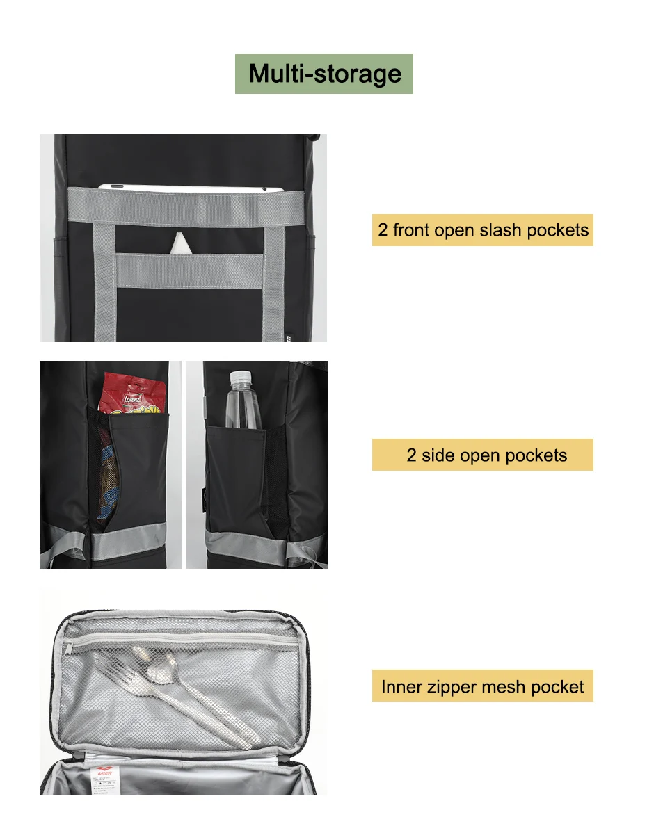 MIER герметичный Рюкзак-кулер для мужчин и женщин герметичный рюкзак для ланча, мягкая сумка-холодильник для работы, походов и т. д., 28 Can