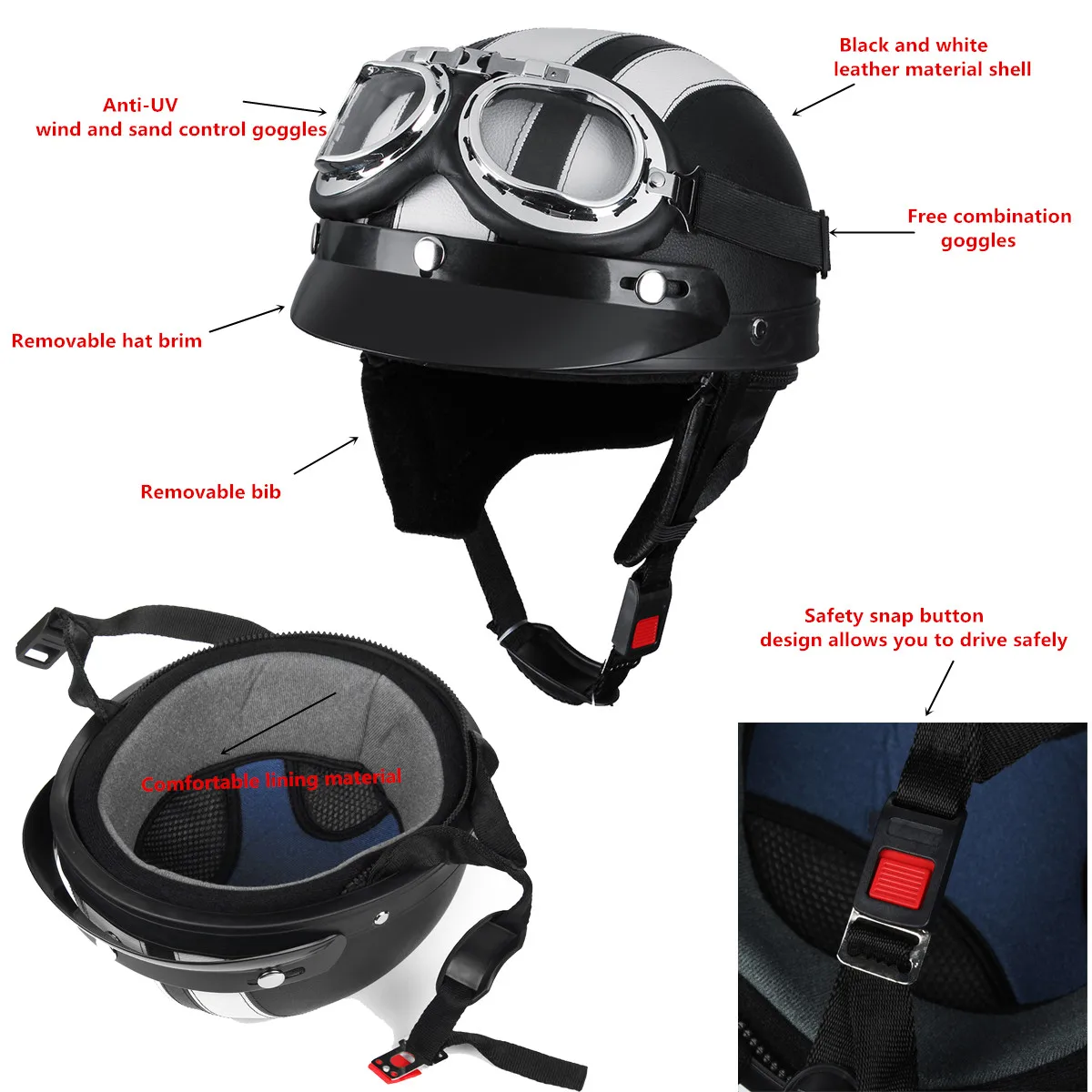 Мотоциклетный шлем, электрический велосипедный шлем с открытым лицом, двойные защитные козырьки объектива для мужчин и женщин, мотоциклетный шлем