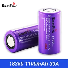 Bestfire 18350 Battery 3 7V Li ion Rechargeable Battery BMR 1100mAh 30A font b Vape b