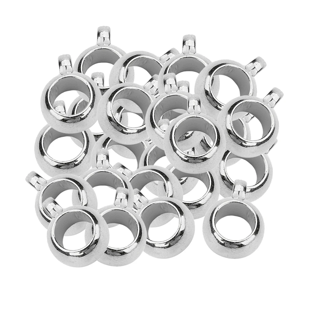 100pcs Metal Plated Pendant Clip Clasp Necklace Connector Bail Beads Large Hole for DIY European Charms Bracelet Jewelry Making