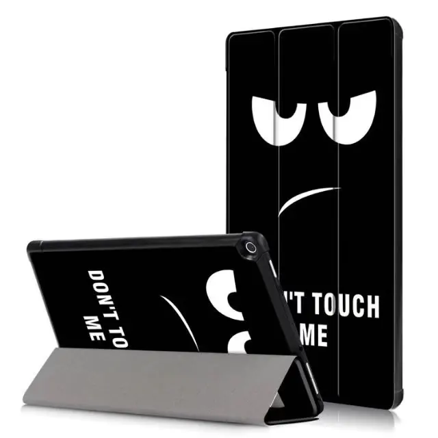 

Printed Pu leather stand smart Magnetic case cover for Amazon Kindle Fire HD 10 2017 10.1" Tablet With Auto Sleep/Wake Up + Gift