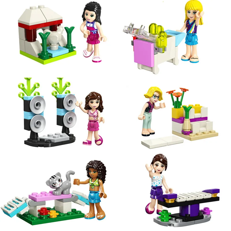 

Blocks Friends Cartoon Series Single Sale Pet Juice Piano Show Action Figures Building Blocks Toys For Children Assemble Figure