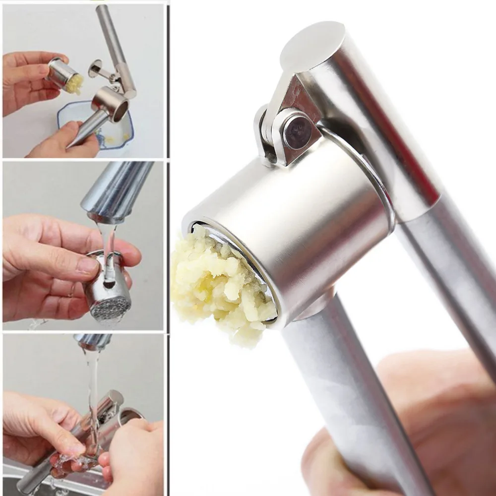 1PCS Kitchen Tool Useful Stainless Steel Garlic Press Thickening Daosuan Device Manual Folder Garlic Small Tools