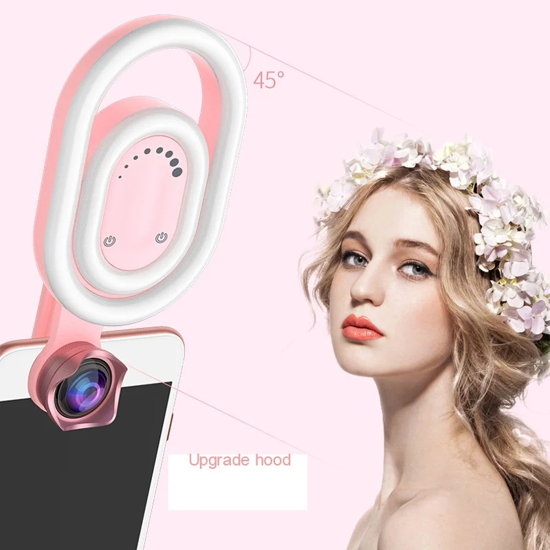 

Ecusells 56 LED Lamp Selfie Light FlashWide Angle Lens Phone Flash Light LED Clip-on Macro-lens Phone Lens Double Light