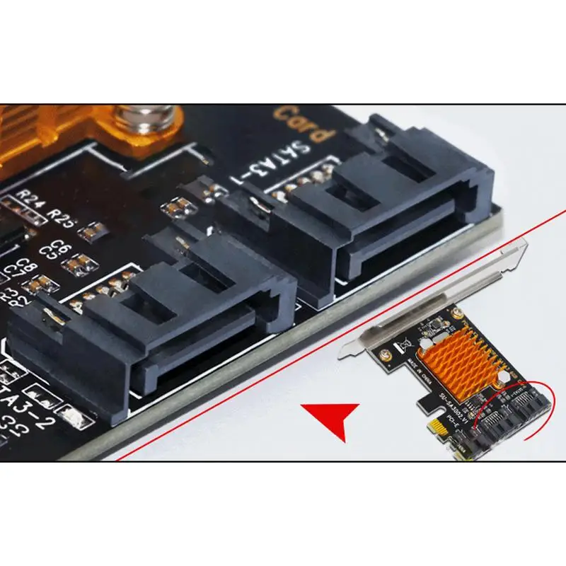 Плата расширения для интерфейса SA3002 ASM1062 PCI E к SATA 3 0 6GSATA3.0 карта жесткого