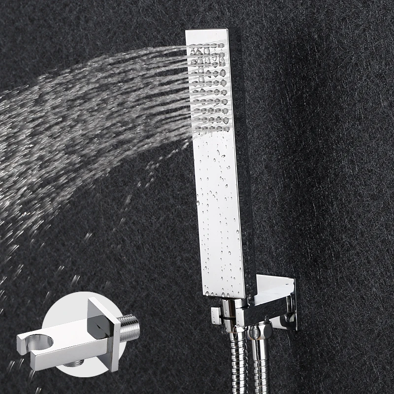 Brass Shower Head set with Shower Holder Support Rack with Hose