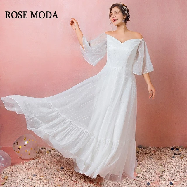 Rose Moda Sweet Plus Size Wedding Dress 2018 With Sleeves Boho Rose Moda Sweet Plus Size Wedding Dress 2018 With Sleeves Boho Gowns Reception