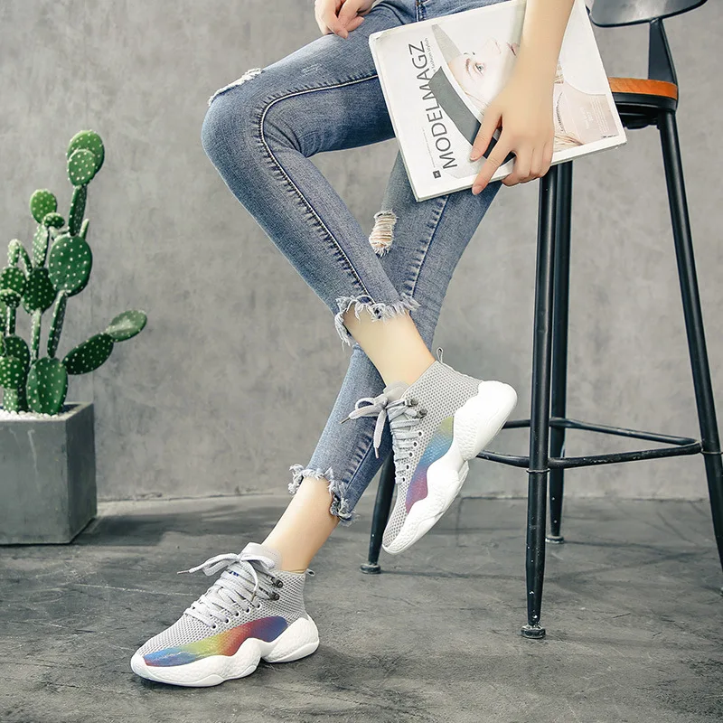 

2018 new women's casual socks shoes Harajuku Korean version of the wild old shoes.