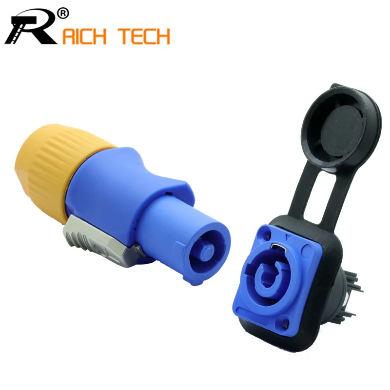 

10Sets Waterproof 20A PowerCON Power Panel Mount Adapter True Locking Cable Connector IP65 Aviation flame retardant connector