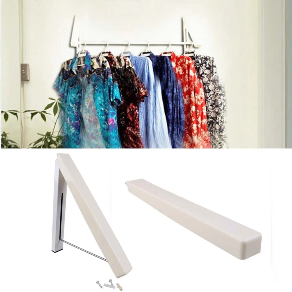 Stainless Folding Wall Hanger Mount Retractable Clothes Foldabel