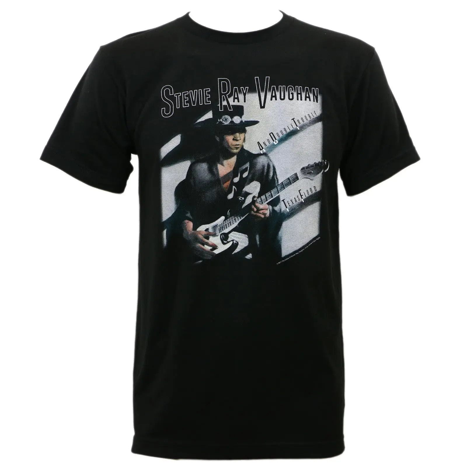 Authentic STEVIE RAY VAUGHAN Texas Flood Album Cover Slim-Fit T-Shirt S-2XL NEW |