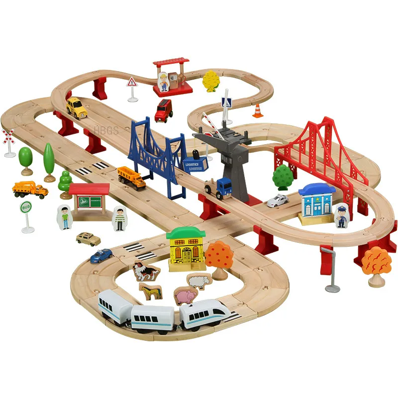 

Full Set Wooden Train Track Thomas Luxury Track Railway Toy bloques de