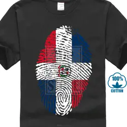 Летняя футболка Для мужчин флаг Доминиканской Республики, определение отпечатка пальца футболка уникальный Для мужчин s Костюмы Винтаж