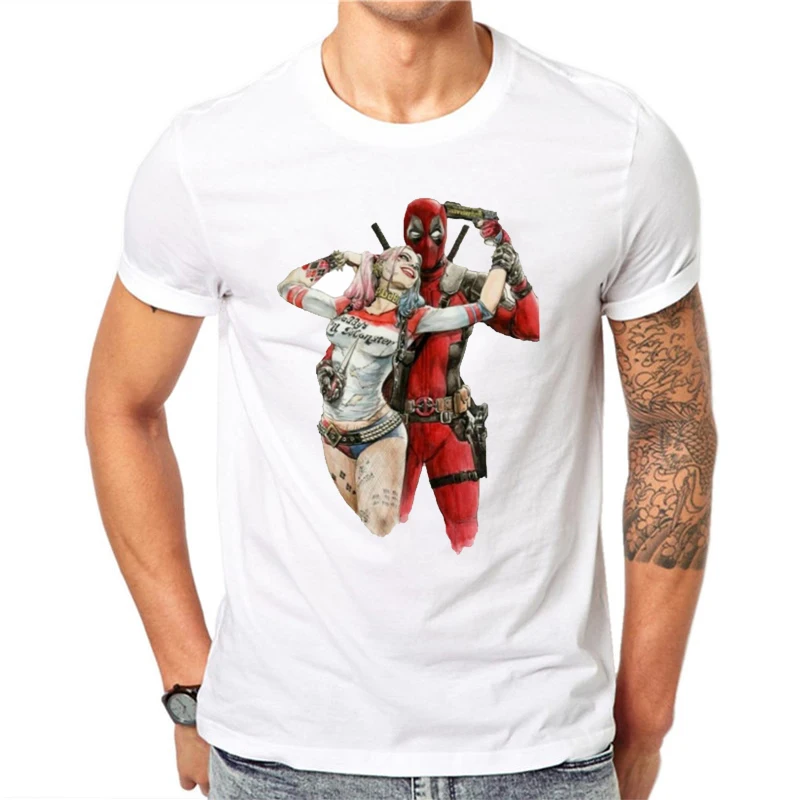 

Mens Harley Quinn Deadpool T Shirt Superman The Joker Suicide Squad Men Tee Shirt Homme Camiseta Shirts Hip Hop Tees Clothes