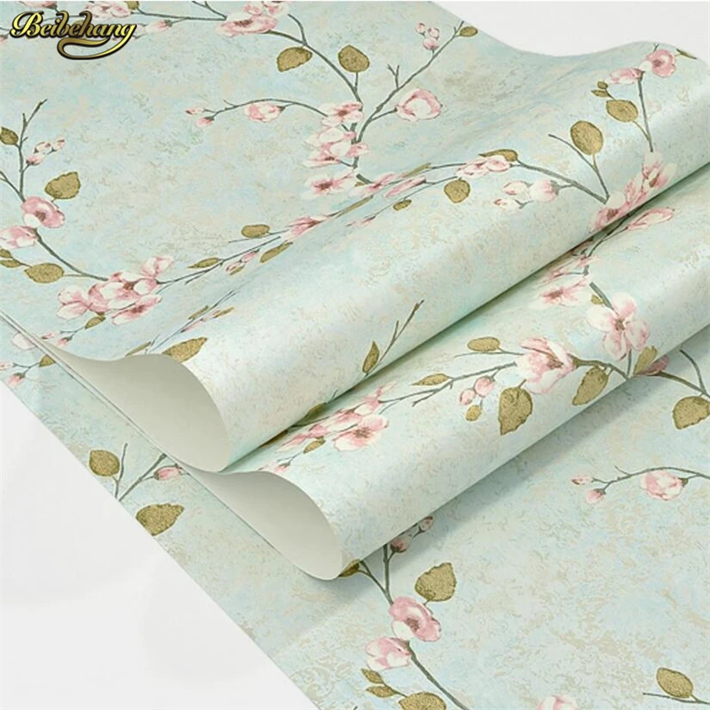 beibehang Nonwovens Retro American Wallpapers Pastoral Flowers Bedroom Living Room Sofa TV Background Wallpaper papel de parede