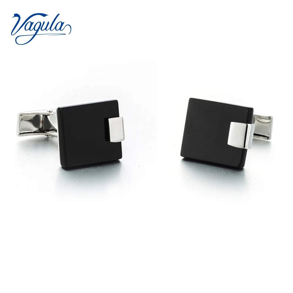 

VAGULA New Cufflinks Shirt Gemelos Men Jewelry Black Stone Button Top Luxury Brand Cuff links drop ship 377