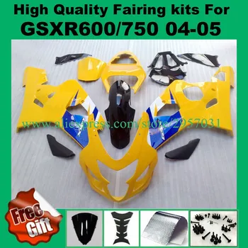 شراء حقن Fairings لل Gsxr600 Gsxr750 2004 2005 Suzuki Gsx-r600 R750 04 05 #552K-A9 مجموعات Gsxr600 750 أصفر أزرق