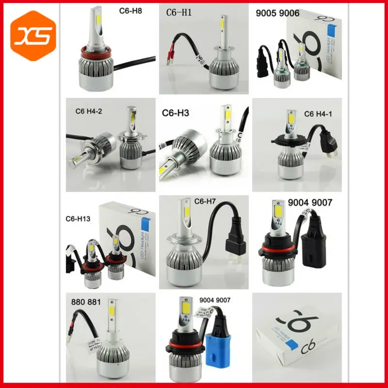 

Hot Sale C6 H1 Cob H3 Car Light Source External H8 Led Light H7 Headlight 6000k 880 Car Lamp 881 Car, 12v Led Light