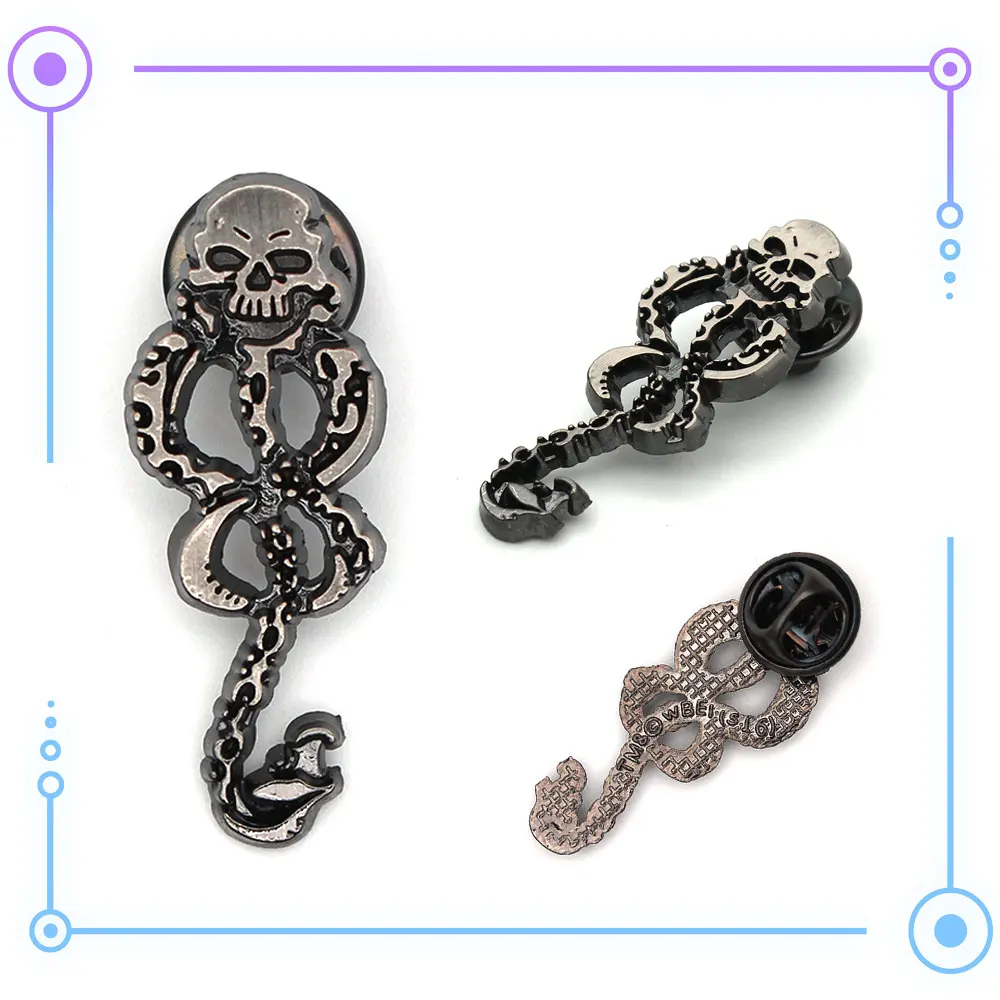 

Harri Potter Lord Voldemort Death Eaters Dark Mark Symbol Metal Badge Brooch Pin Chest Button Ornament Cosplay Collection Gift