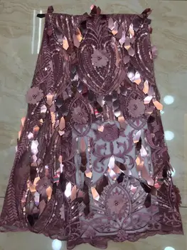 

(5yards/pc) high quality onion African French net lace fabric with sequins and wonderful embroidery for party(6-19
