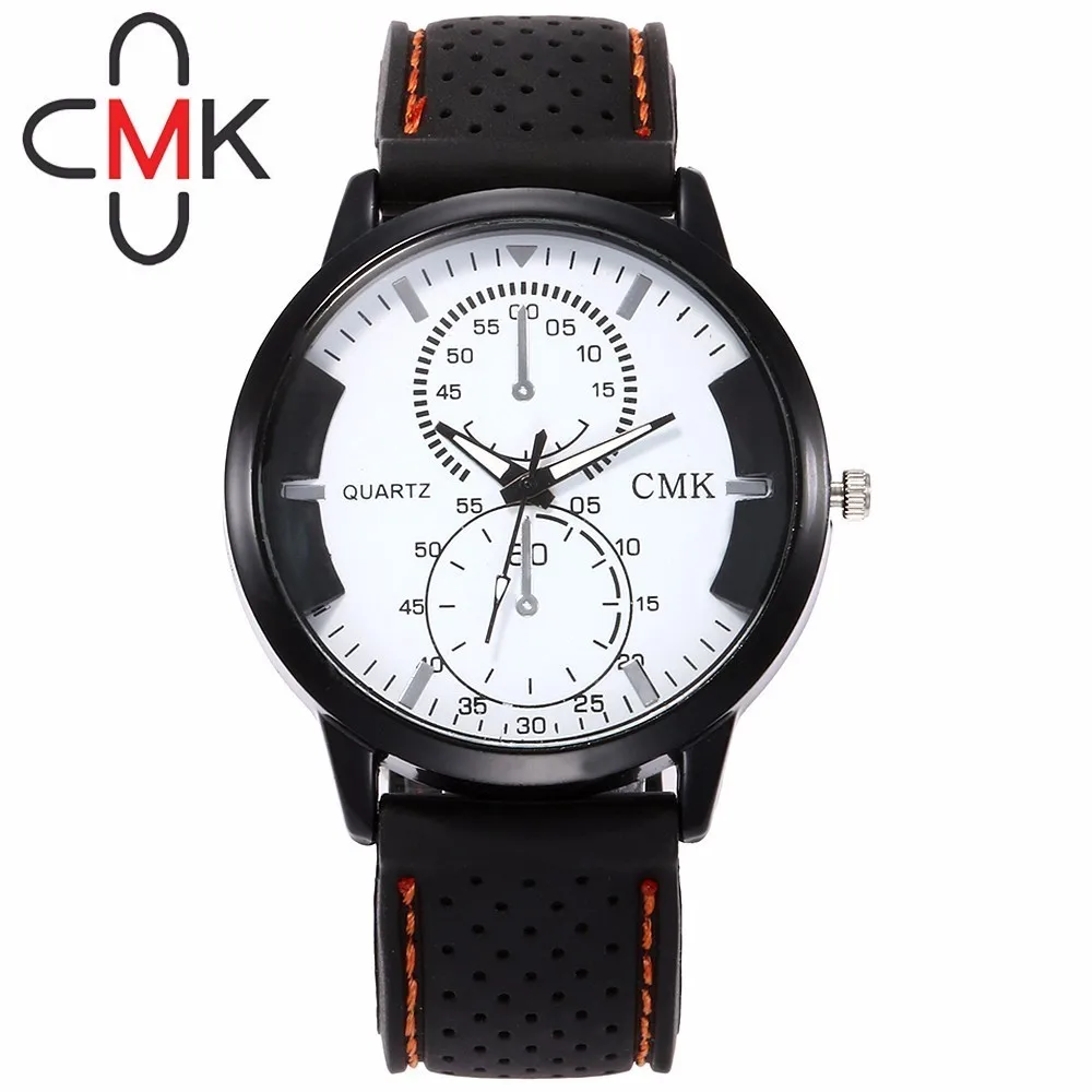 

Fashion Men Silicone Belt Sport Analog Wrist Watch Casual Luxury CMK Men's Military Quartz Watch Clock Relogio Masculino