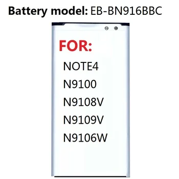 

Replacement Battery EB-BN916BBC For Samsung GALAXY NOTE4 N9100 N9108V N9109V N9106W NOTE 4 with NFC 3000mAh