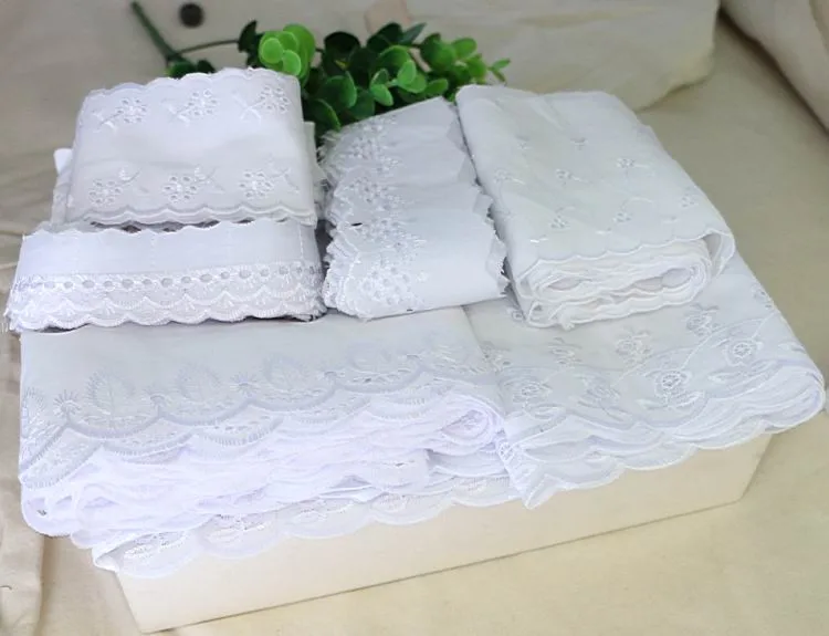 Широкий 3-15 Белый хлопок кружевной ткани, DIY материал одежды аксессуары Смешанный Размер 20 ярдов
