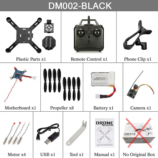 Original DM002 WIFI 5.8G FPV Camera Micro Dron Frame Helicopter DIY Drone 2.4G RC Quadcopter