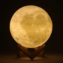 

Rechargeable 3D Print Moon Lamp 2 Color Change Touch Switch Bedroom Bookcase Night Light Home Decor Creative Gift Night Lamp