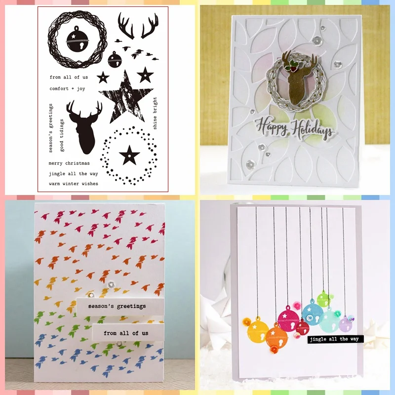 

Season's Greetings Clear Stamps for DIY Scrapbooking Cards Making Crafts Kids Fun Decoration Transparent Stempels Silicone Seal
