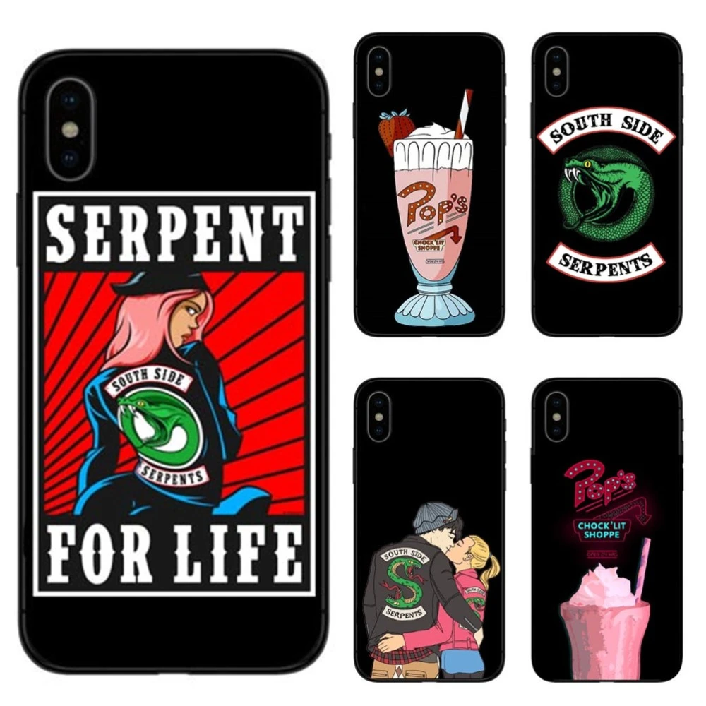 Funda de teléfono de silicona suave American TV Riverdale para iPhone X 6, 7, 8 plus, 5, 5S, se, 6 s, lado sur funda de serpiente para iPhone 10|Estuches para teléfono| - AliExpress