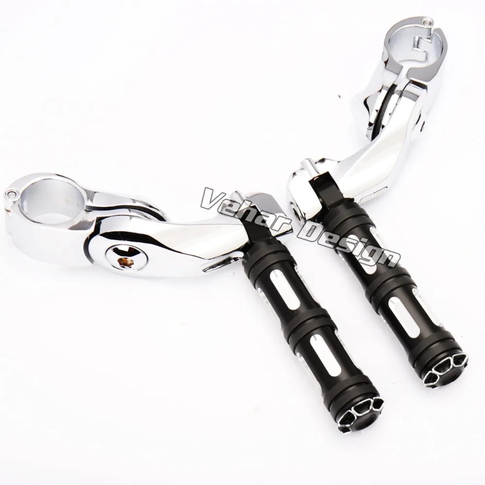 

1 1/4 "хромированное короткое Угловое регулируемое крепление для шоссе с колышками для Harley Dyna 883 1200 детали