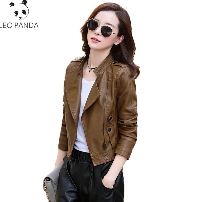 Leather Jacket Women New Fashion Faux Leather Jackets Big Yards Zipper Winter The warm Thick Jackets Female Leather Coat CY78