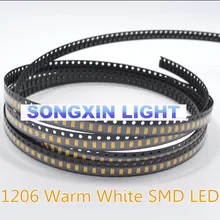 1000 шт. светодиодный SMD 1206 теплый белый светодиодный s в диоде супер яркий smtLight диоды прозрачный DIY 2800-3200K