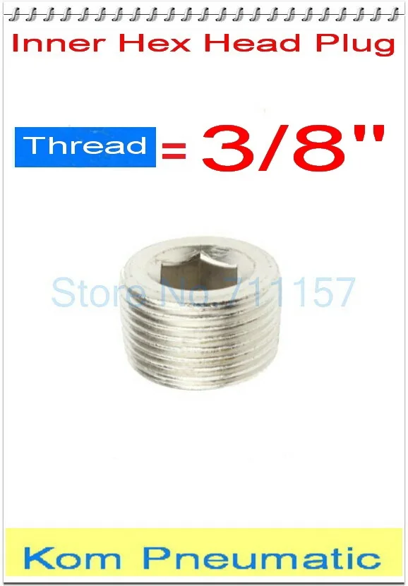 10pcs/lot Air Pneumatic Plug 3/8" Male Thread Internal Inner Hex Head Pipe Socket Connector Nickel Plated Iron BD-03 | Обустройство