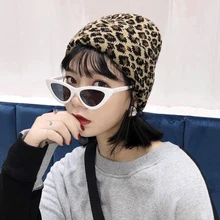 Модные зимние шляпы, теплые шерстяные шапки для женщин, женские шапочки, шапка Skullies Gorros с леопардовым принтом, шапка для сноуборда