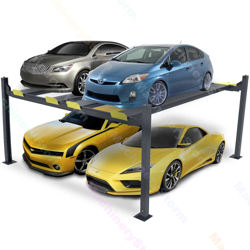 

4 Spaces Hydraulic Four Post Car lift for Vehicles Parking Double wide Car Parking System Dual Platform Super park lift