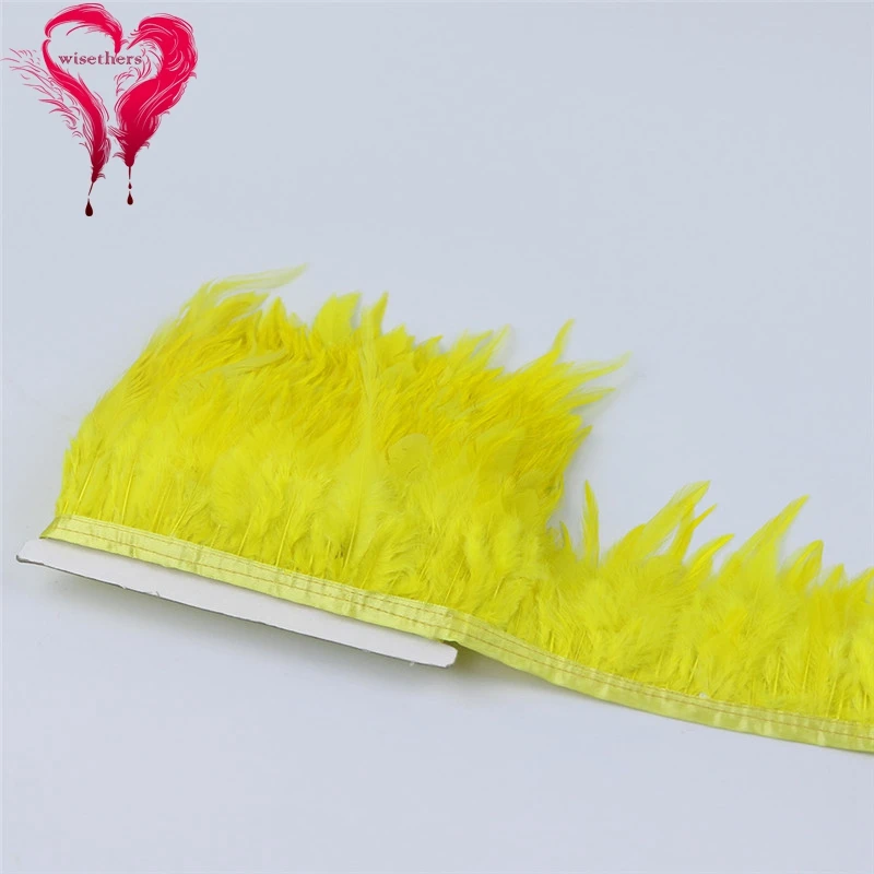 9 yellow rooster saddle feather trims 4