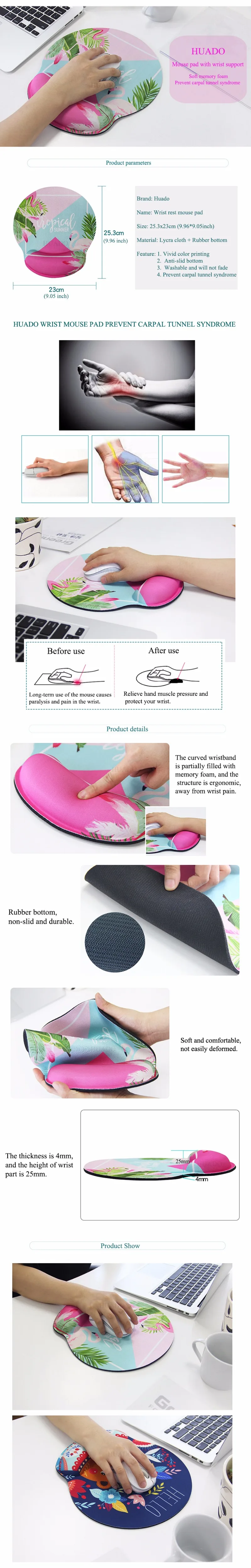 mouse pad with wrist rest Ergonomic design mouse pad for office/ home/ cyber cafe Gaming Healthy Mousepad