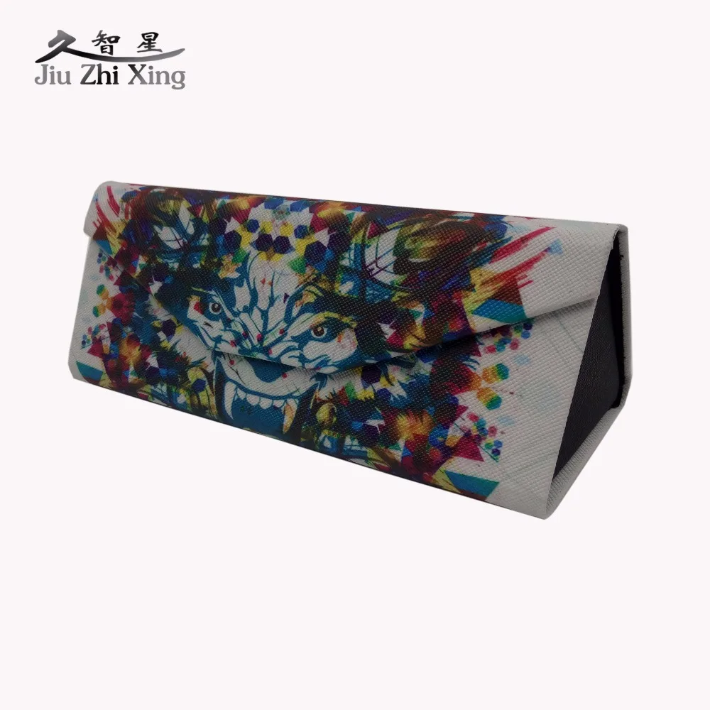 

JIU ZHI XING Hot Triangle Folding Sunglasses Case Handmade Brand Design Custom Easy Take Fashion Spectacle Glasses Case Q551