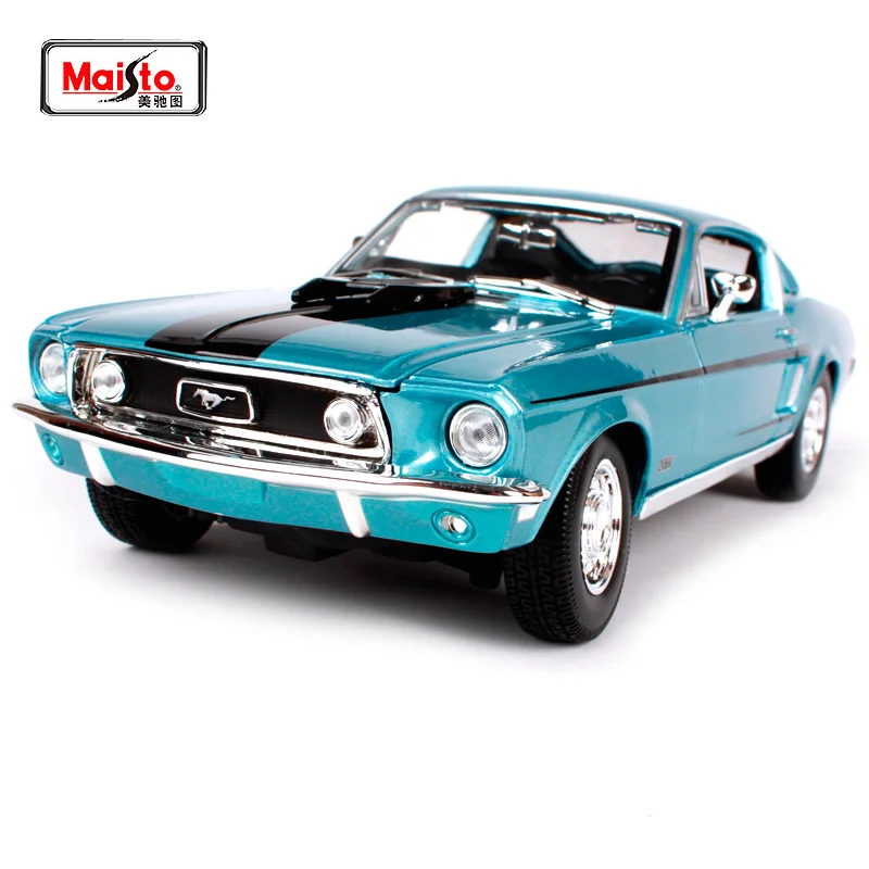 Maisto 1:18 белый Blue1968 Ford Mustang GT Cobra Jet Muscle модель автомобиля литая под давлением модель автомобиля игрушка Новинка в коробке 31167