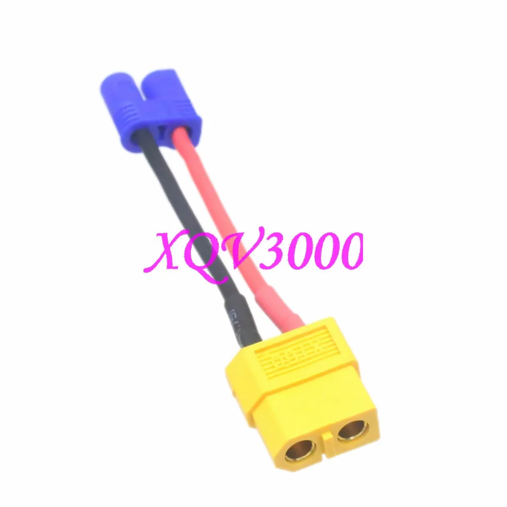 Переходник XT60 с внутренней резьбой на EC2 Male Losi 18AWG 5 см провод для LiPo/Battery/SCT/8ight/10
