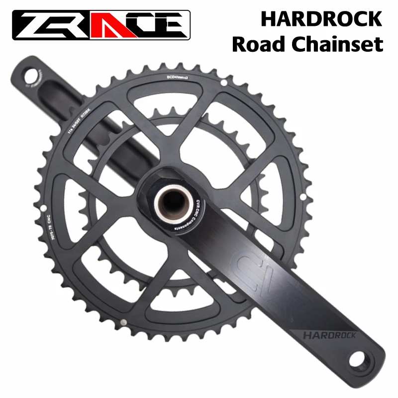 Zrace HARDROCK 2x10/11 Скорость Road Chainset зубчатое колесо цепной передачи протектор для кривошипа, 50/34T 165 мм/170 мм/172,5 мм/175 мм, Вес: 710 г