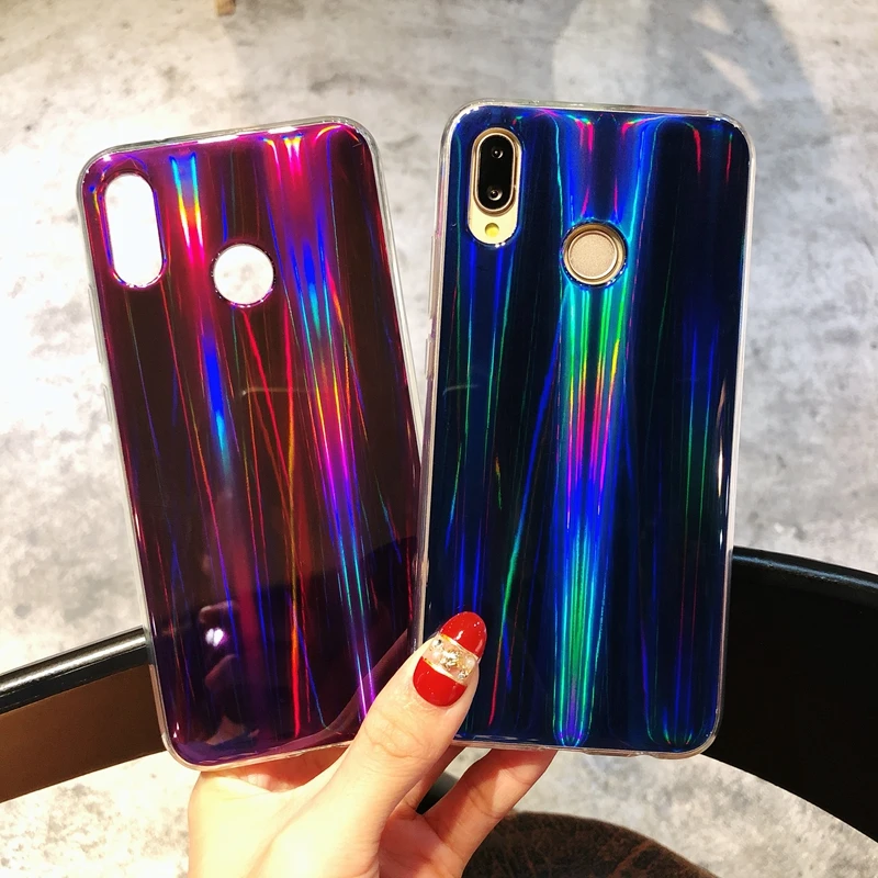 

Honor 8 Lite Cool Rainbow Shining Colorful Phone Case For Huawei P20 Pro P10 P9 P8 Laser Coque Mate 9 10 Pro Soft TPU Back Cover
