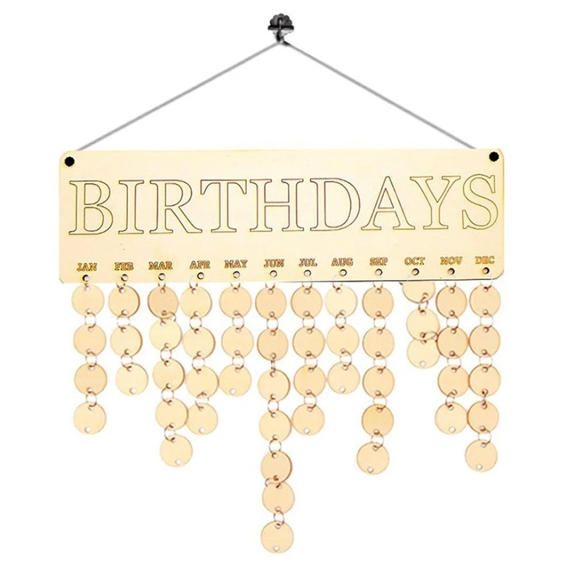 Календарь доска, деревянный день рождения доска напоминаний березовый слой табличка знак семья и друзья DIY календарь от Dacawin(B