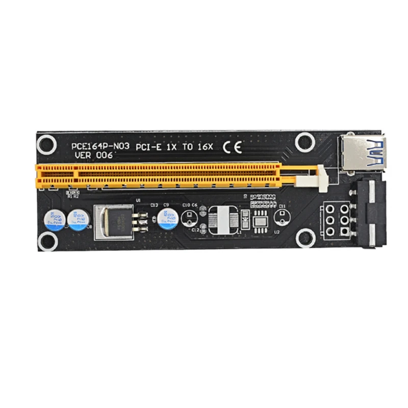 10 комплектов Высокое качество PCIe pci e Riser Card 1x к 16x Extender с USB 3.0 кабель SATA 4Pin Molex для