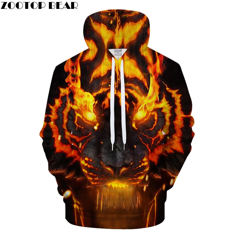 

Fire Tiger 3DHoodie Men Hoody Casual Tracksuit Mens Sweatshirt Streatwear Coat Pullover HipHop BrandQuality DropShip ZOOTOPBEAR